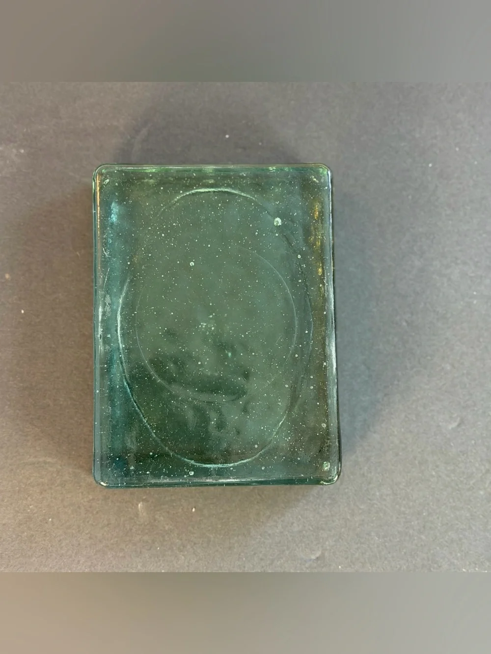 Green Glass Bar Soap Holder, Thick Glass 3.5x5